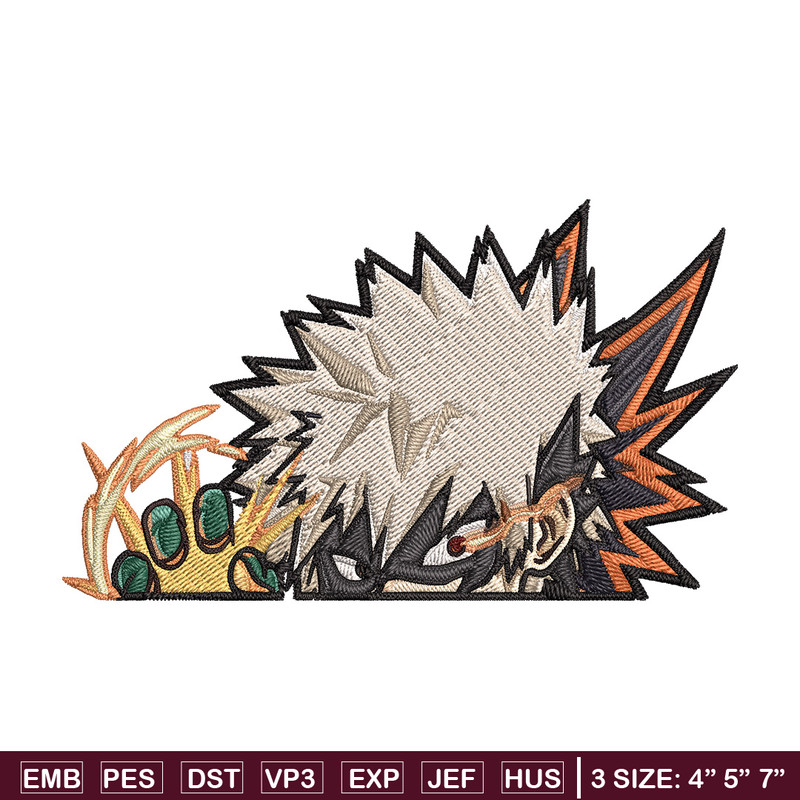 Bakugo Peeker Embroidery Design, Mha Embroidery, Embroidery File, Anime Embroidery, Anime shirt, Digital download..jpg