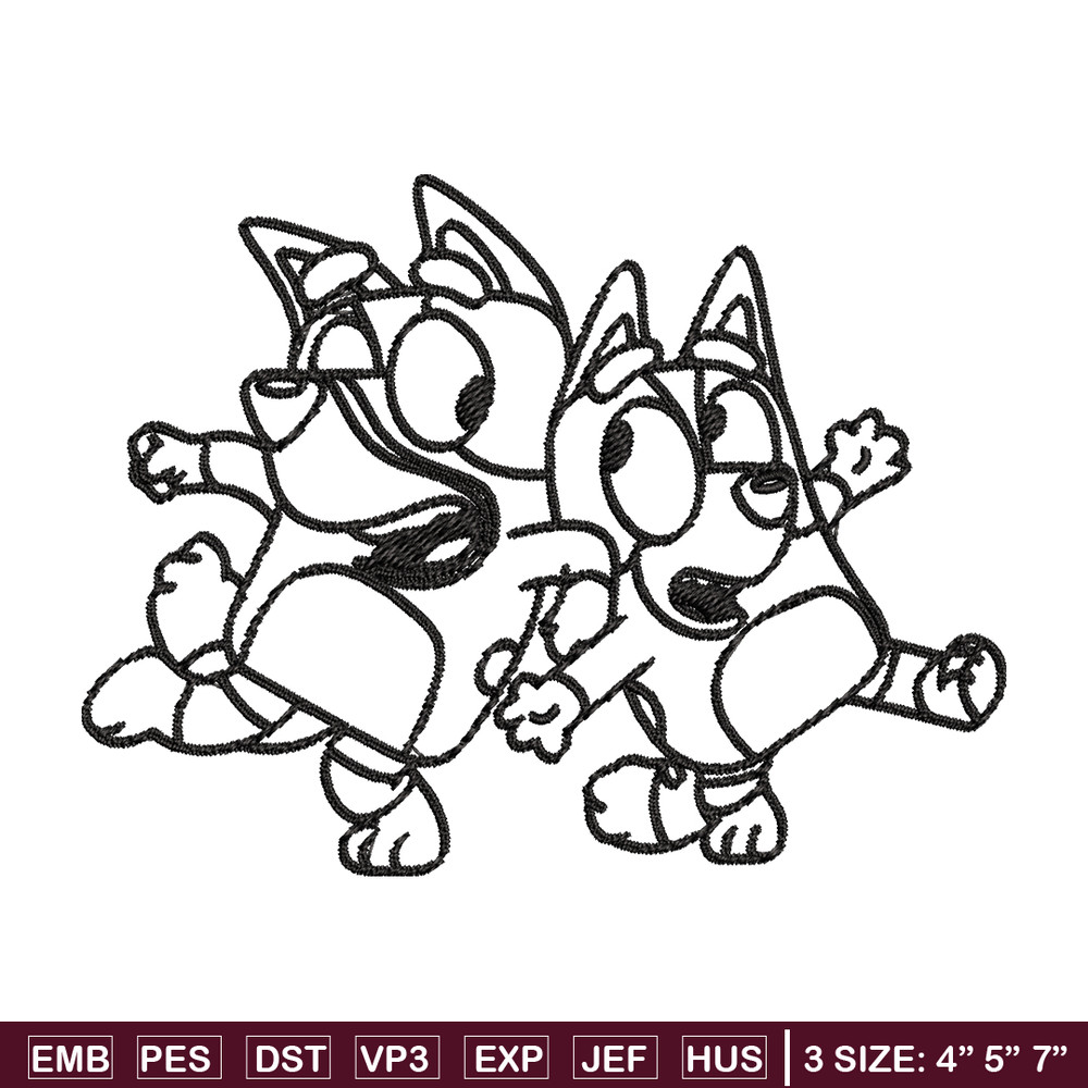 Bingo Bluey Coloring Pages Embroidery, Bluey Embroidery, Embroidery File, cartoon design, logo shirt, Digital download..jpg