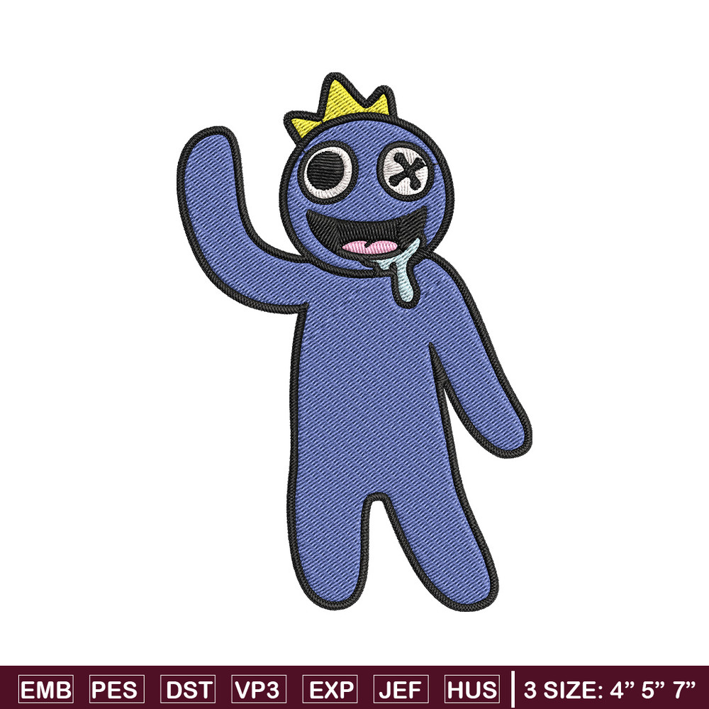 Blue Rainbow Embroidery Design, Rainbow Friends Embroidery, Embroidery File, Anime Embroidery, Digital download..jpg