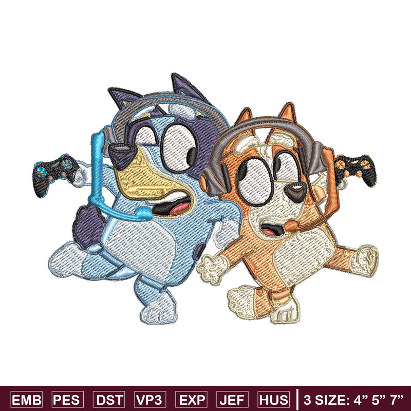 Bluey bingo headphones Embroidery, Bluey Embroidery, Embroidery File, cartoon shirt, cartoon design, Digital download..jpg