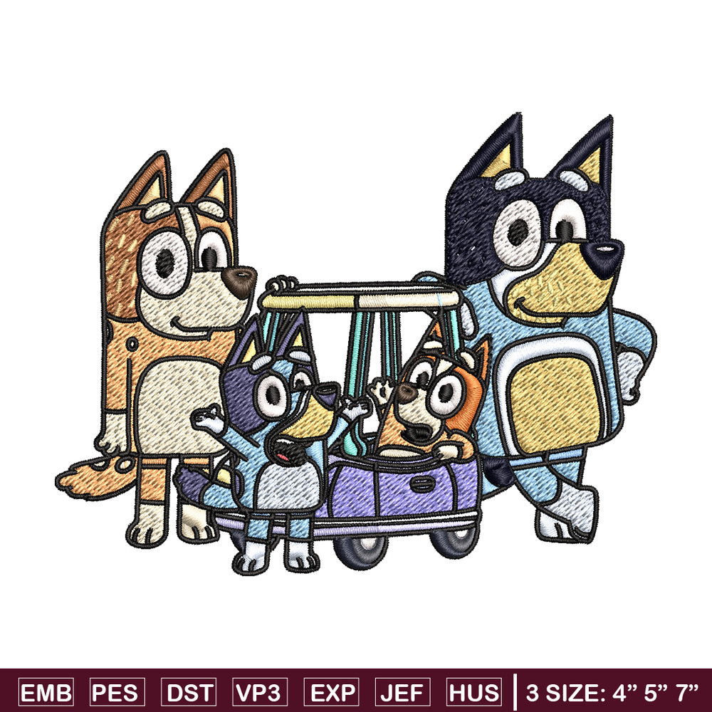 Bluey family embroidery design, Bluey Embroidery, Embroidery File, cartoon design, cartoon shirt, Digital download..jpg