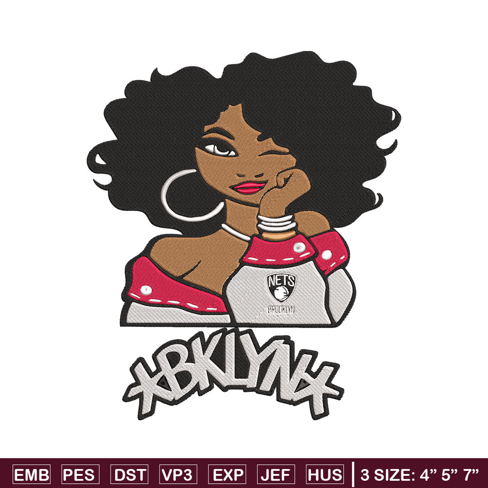 Brooklyn Nets girl embroidery design, NBA embroidery, Sport embroidery, Logo sport embroidery, Embroidery design..jpg
