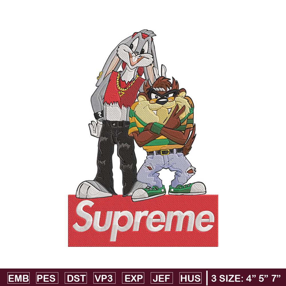 Bunny Taz Embroidery Design, Bunny Taz Embroidery, Embroidery File, Anime Embroidery, Supreme shirt, Digital download.jpg