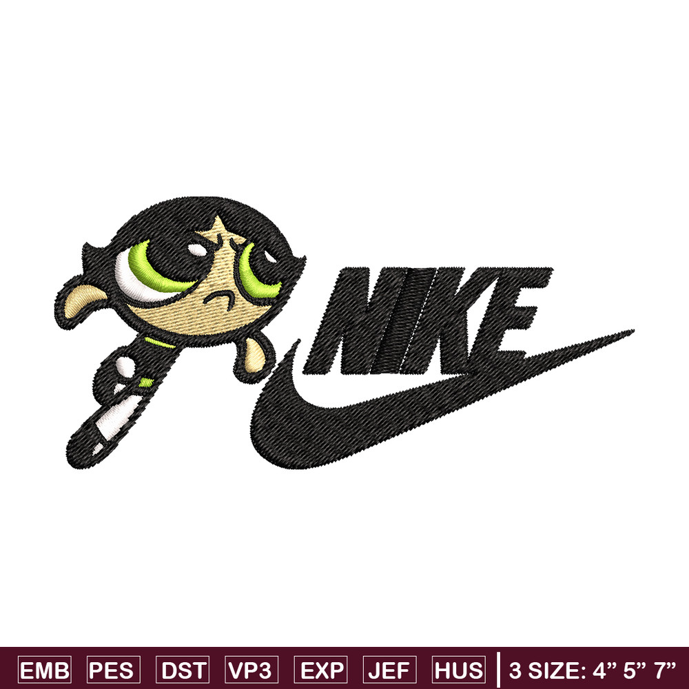 Buttercup Nike Embroidery design, Powerpuff Girls cartoon Embroidery, Nike design, Embroidery file, Instant download..jpg
