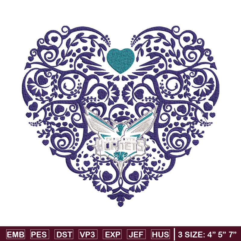 Charlotte Hornets heart embroidery design, NBA embroidery, Sport embroidery, Embroidery design, Logo sport embroidery..jpg