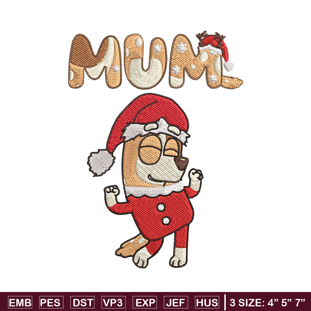 Chilli mom Embroidery Design, Bluey Embroidery, Embroidery File, Chrismas Embroidery, Anime shirt, Digital download.jpg