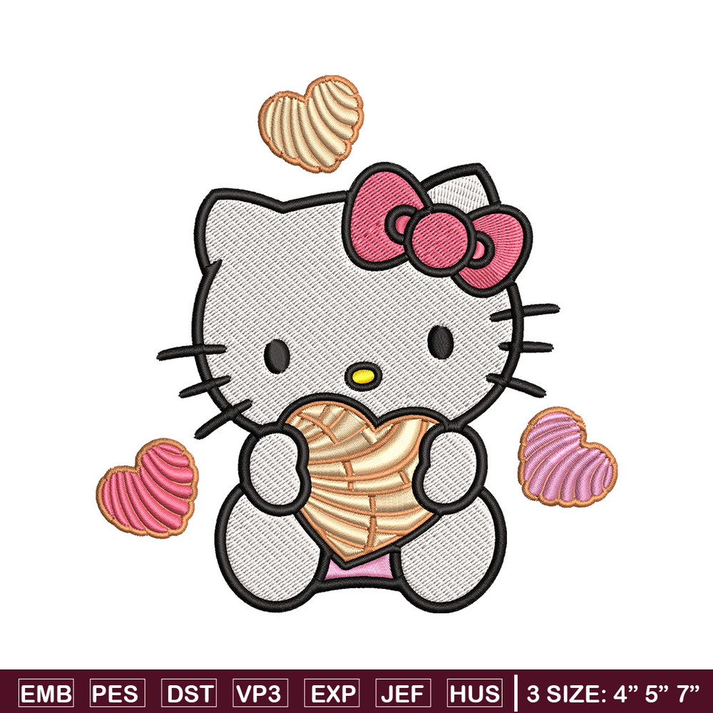 Concha Hello Kitty Embroidery Design, Hello Kitty cartoon Embroidery, Embroidery File, Cartoon shirt, Digital download..jpg
