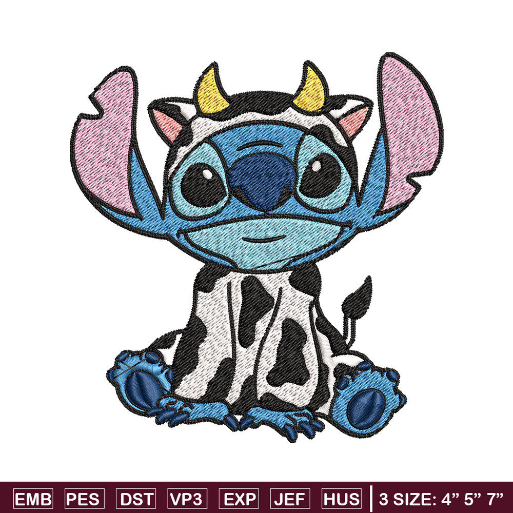 Cow Stitch Embroidery design, Cow Stitch Embroidery, cartoon design, Embroidery File, cartoon shirt, Digital download..jpg