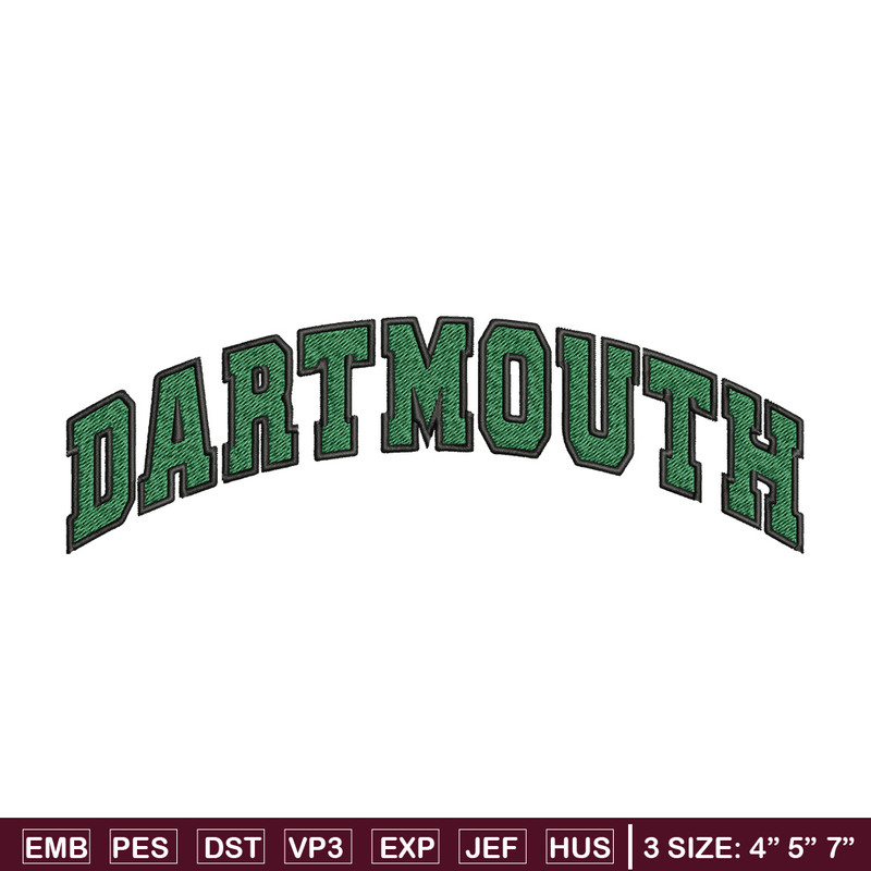 Dartmouth logo embroidery design, Baseball embroidery, Sport embroidery, logo sport embroidery, Embroidery design.jpg