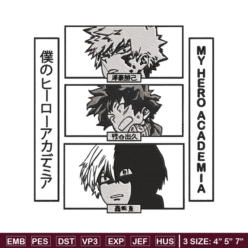 Deku friends Embroidery Design, Mha Embroidery, Embroidery File, Anime Embroidery, Anime shirt, Digital download..jpg