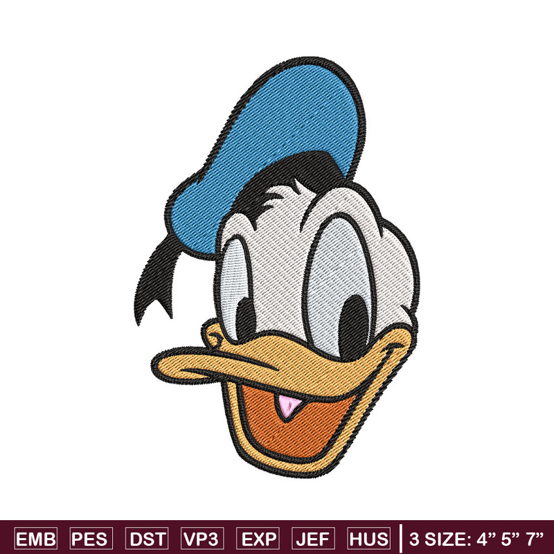 Donald Duck Embroidery Design, Disney Embroidery, Embroidery design, cartoon shirt, Embroidery File, Digital download..jpg