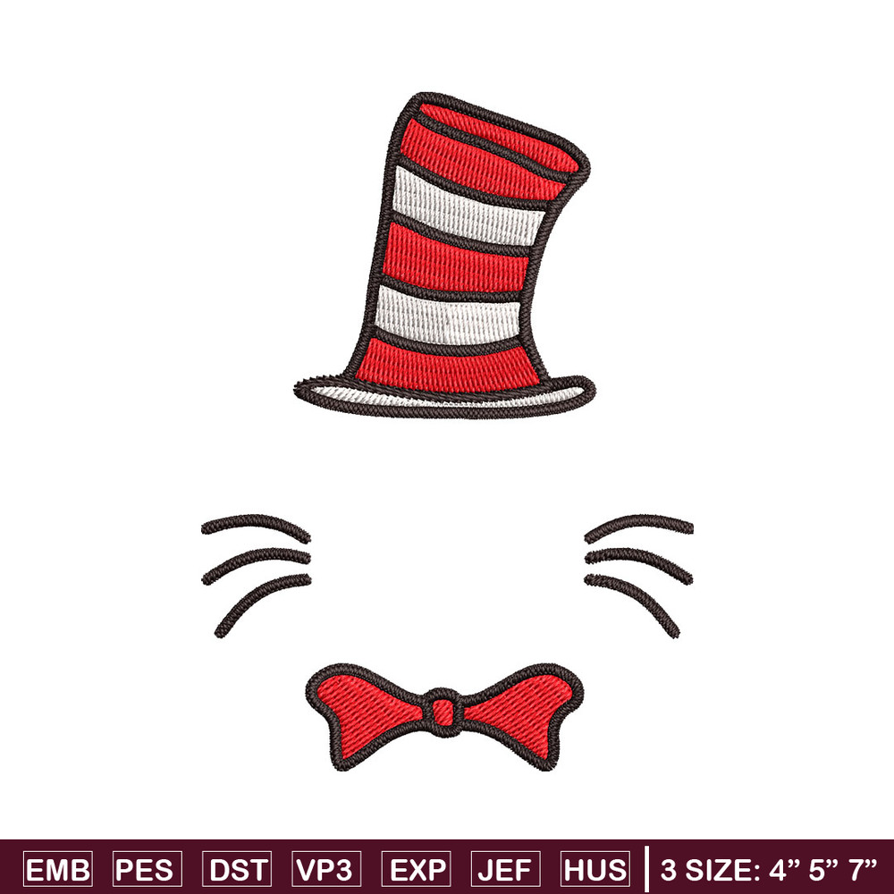Dr Seuss Hat Embroidery Design, Dr seuss Embroidery, Embroidery File, logo shirt, Embroidery design, Digital download.jpg