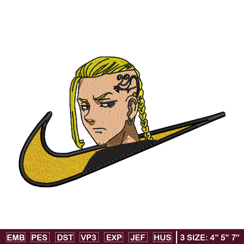 Draken nike embroidery design, Tokyo Revengers embroidery, nike design, anime design, anime shirt, Digital download.jpg
