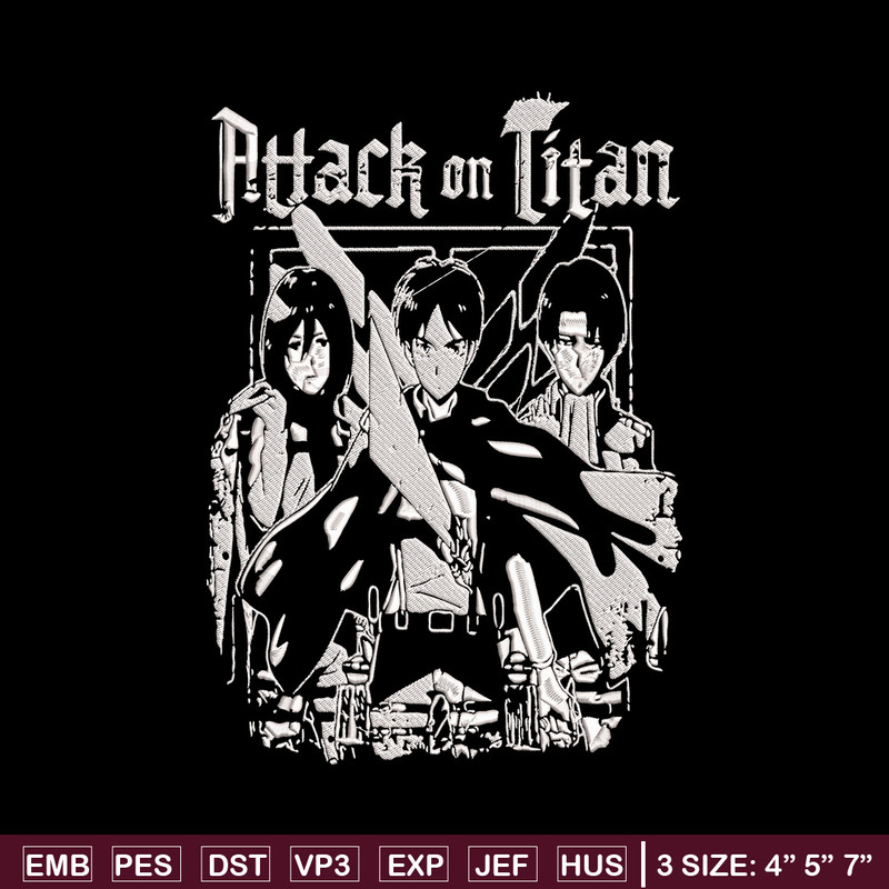 Eren friends Embroidery Design, Aot Embroidery, Embroidery File, Anime Embroidery, Anime shirt, Digital download..jpg