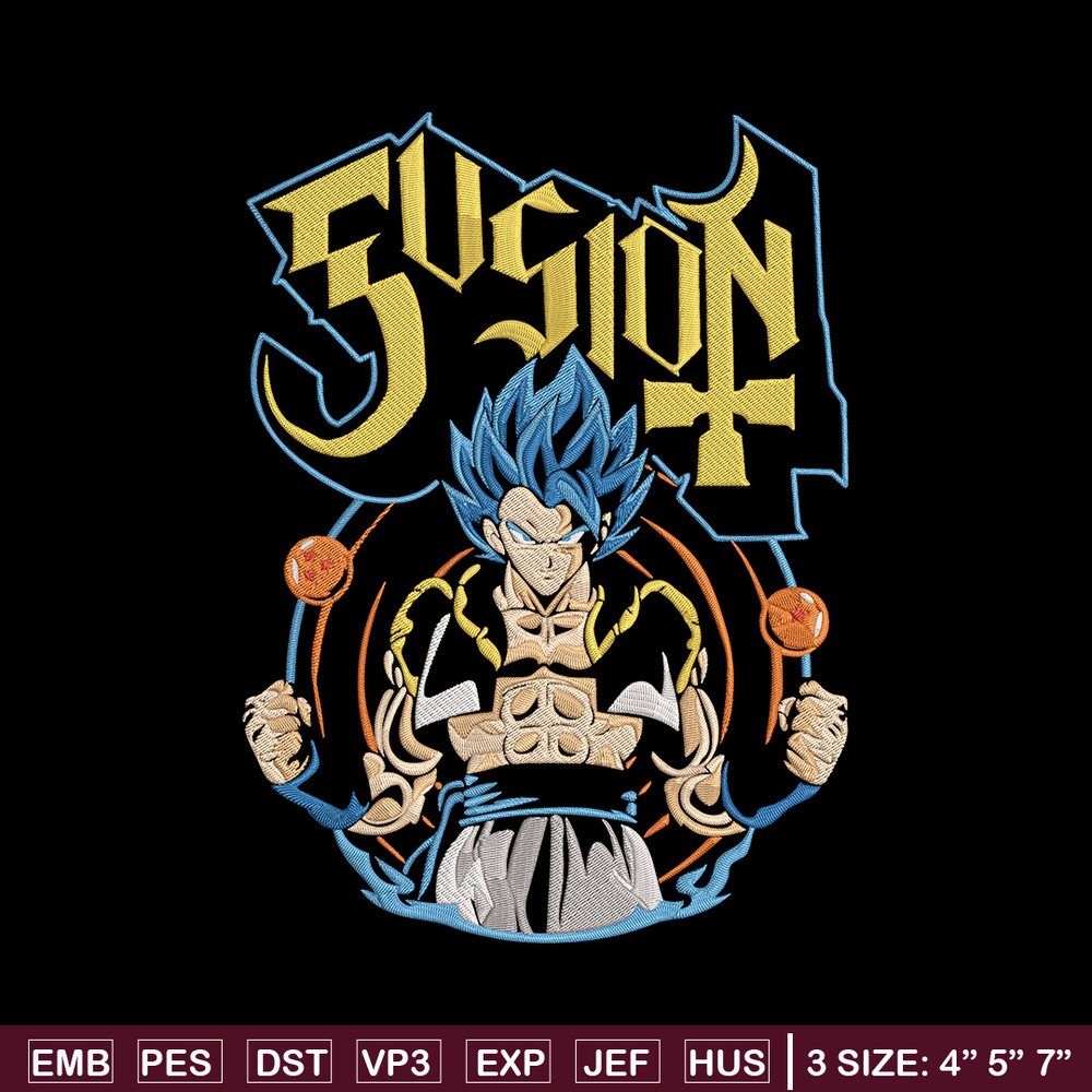 Gogeta Embroidery Design, Dragonball Embroidery, Embroidery File, Anime Embroidery, Anime shirt, Digital download..jpg