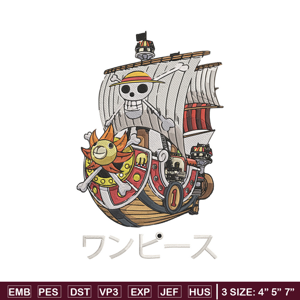 Going merry Embroidery Design, One piece Embroidery, Embroidery File, Anime Embroidery, Anime shirt, Digital download.jpg