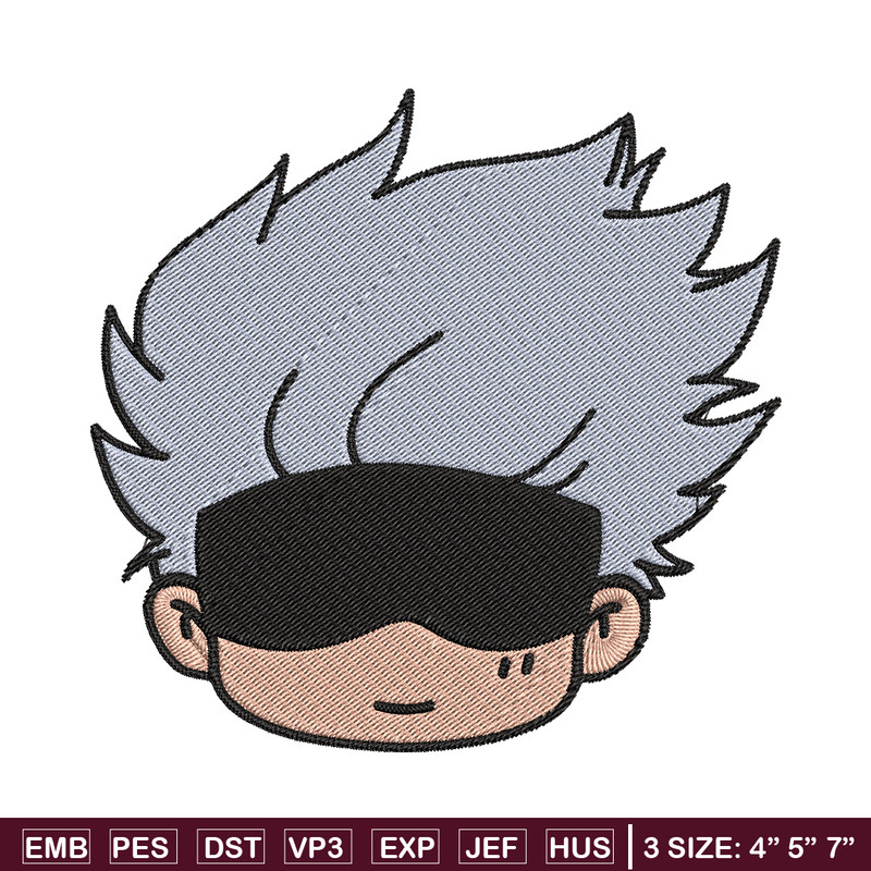 Gojo chibi Embroidery Design, Jujutsu Embroidery, Embroidery File, Anime Embroidery, Anime shirt, Digital download.jpg