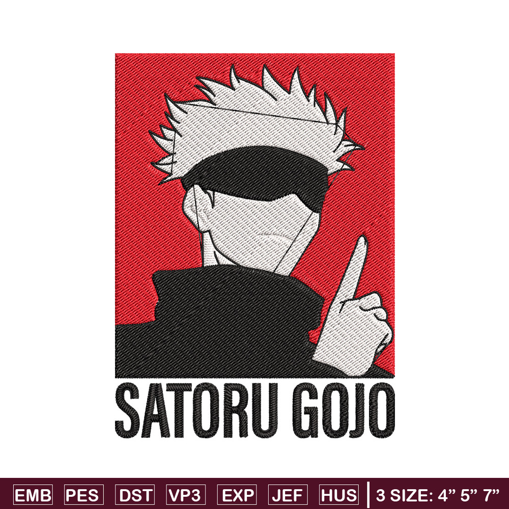 Gojo poster Embroidery Design, Jujutsu Embroidery, Embroidery File, Anime Embroidery,Anime shirt, Digital download.jpg