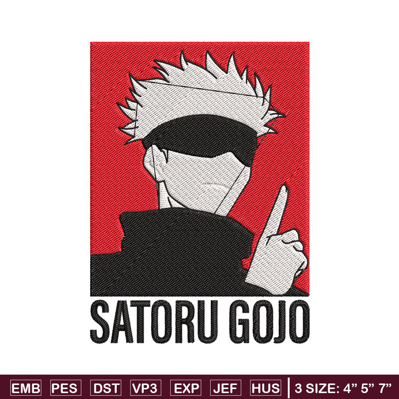 Gojo poster Embroidery Design, Jujutsu Embroidery, Embroidery File, Anime Embroidery,Anime shirt, Digital download.jpg
