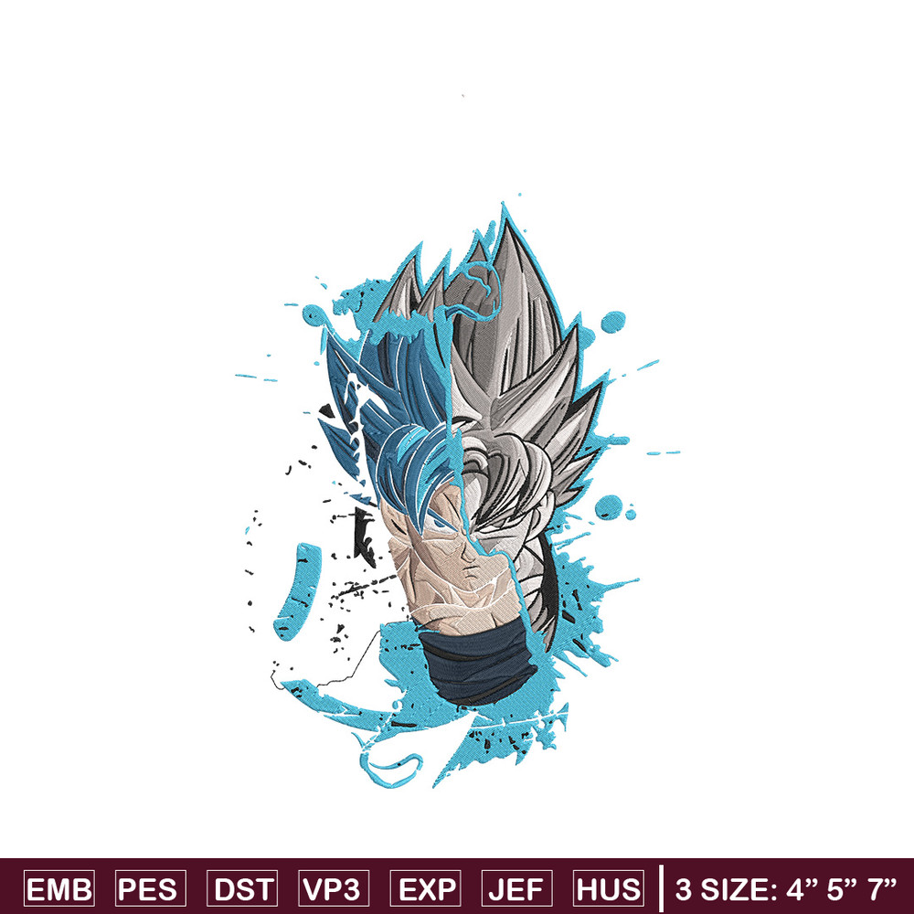 Goku face Embroidery Design, Dragonball Embroidery, Embroidery File, Anime Embroidery, Anime shirt, Digital download.jpg