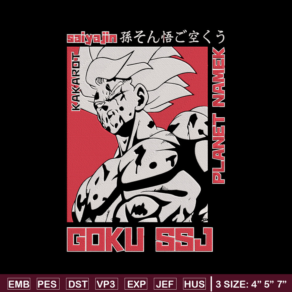 Goku ssj Embroidery Design, Dragonball Embroidery, Embroidery File, Anime Embroidery, Anime shirt, Digital download.jpg