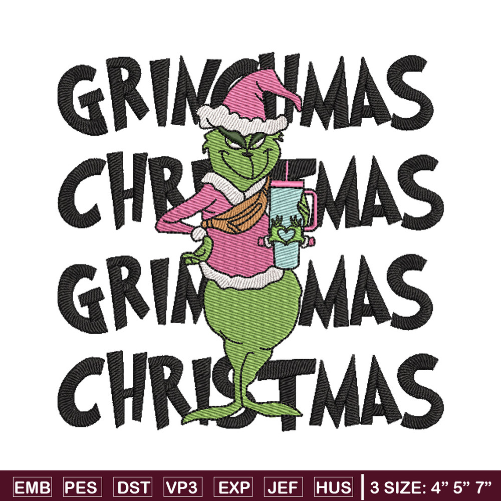 Grinchmas embroidery design, Grinch embroidery, Chrismas design, Embroidery shirt, Embroidery file, Digital download..jpg