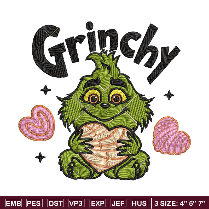 Grinchy cute Embroidery Design, Grinch Embroidery, Embroidery File, Chrismas Embroidery, Anime shirt,Digital download.jpg