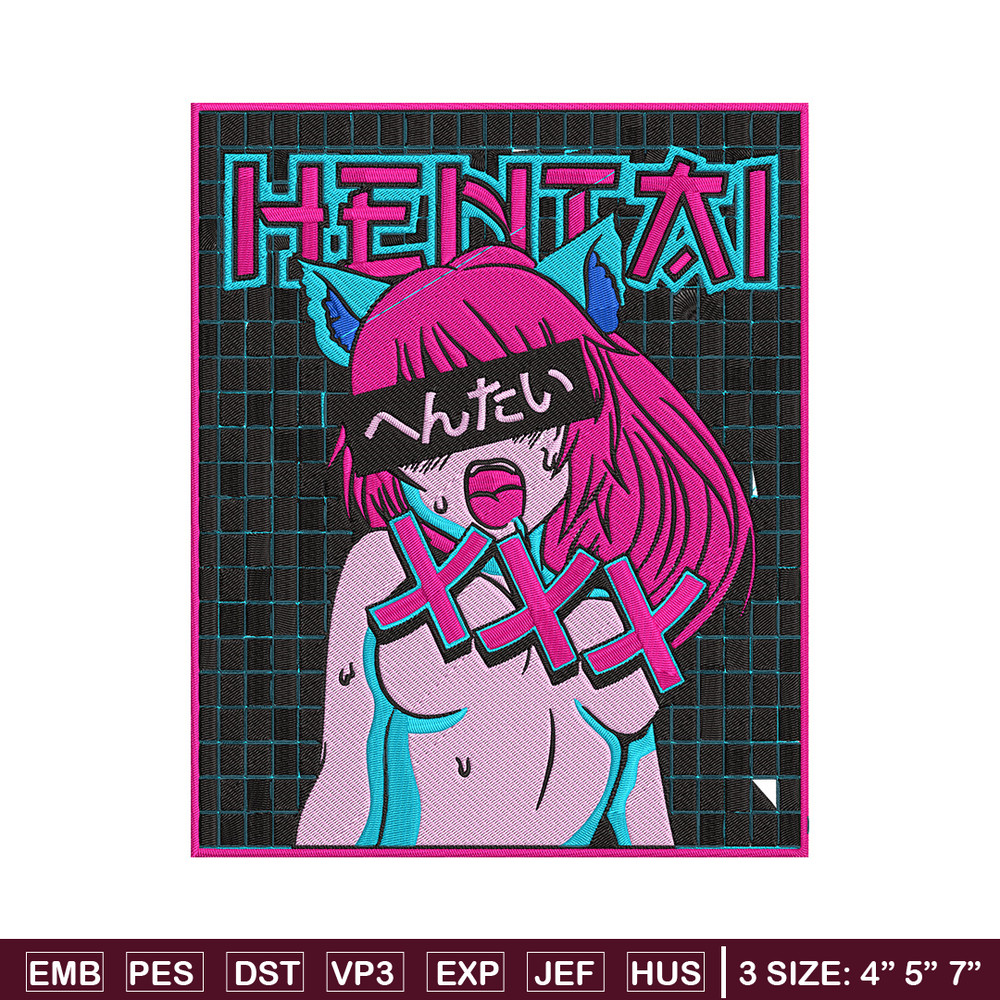 Hentai Poster Embroidery Design, Hentai Embroidery, Embroidery File, Anime Embroidery, Anime shirt, Digital download.jpg