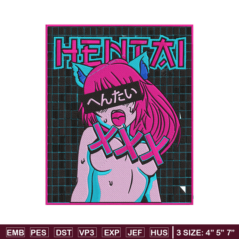 Hentai Poster Embroidery Design, Hentai Embroidery, Embroidery File, Anime Embroidery, Anime shirt, Digital download.jpg