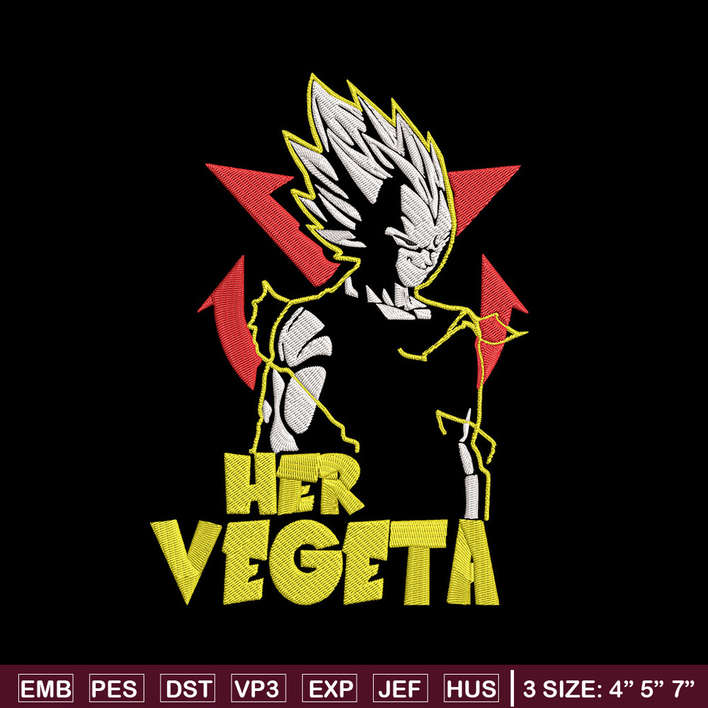 Her Vegeta Embroidery Design, Dragonball Embroidery, Embroidery File, Anime Embroidery, Anime shirt, Digital download.jpg
