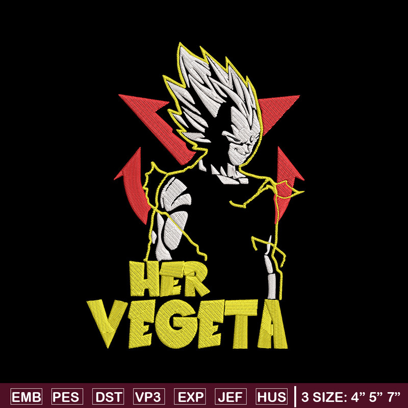 Her Vegeta Embroidery Design, Dragonball Embroidery, Embroidery File, Anime Embroidery, Anime shirt, Digital download.jpg