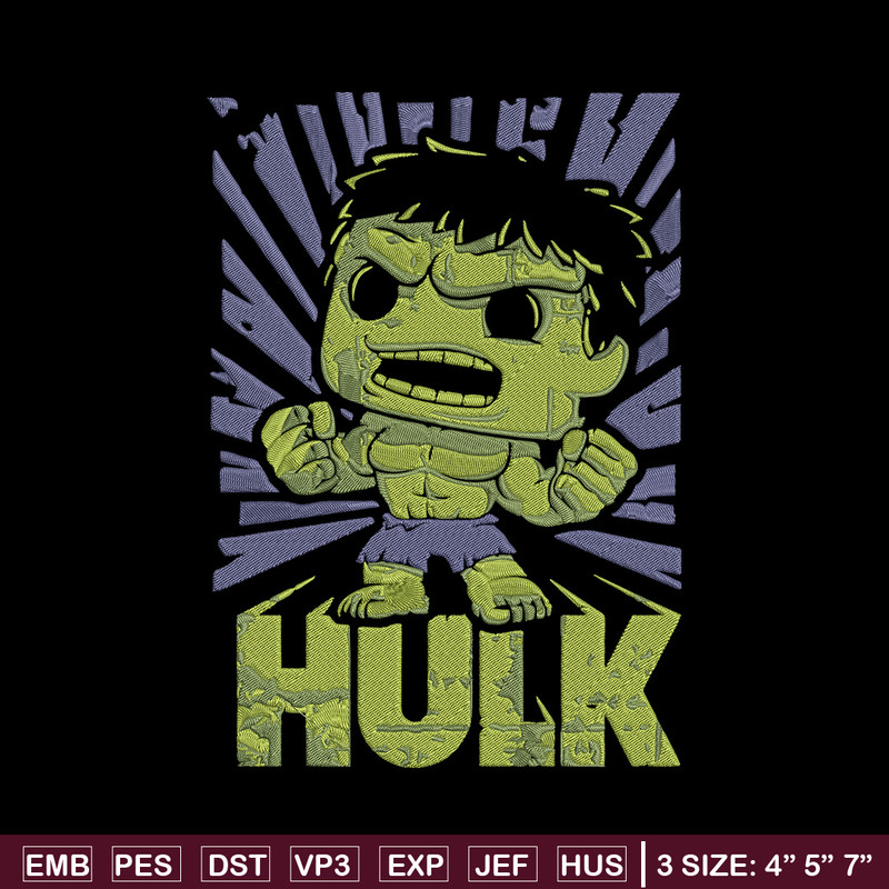 Hulk chibi Embroidery Design, Marvel Embroidery, Embroidery File, Anime Embroidery, Anime shirt, Digital download.jpg