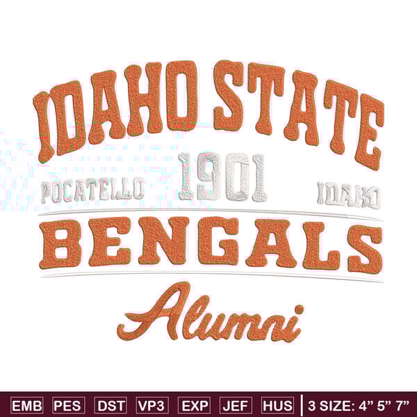 Idaho State poster embroidery design, NCAA embroidery, Embroidery design, Logo sport embroidery, Sport embroidery.jpg