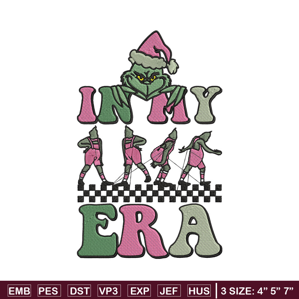In my era Embroidery Design, Grinch Embroidery, Embroidery File, Chrismas Embroidery, Anime shirt, Digital download.jpg