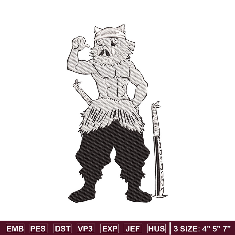 Inosuke Embroidery Design,Demon slayer Embroidery, Embroidery File,Anime Embroidery,Anime shirt,Digital download.jpg