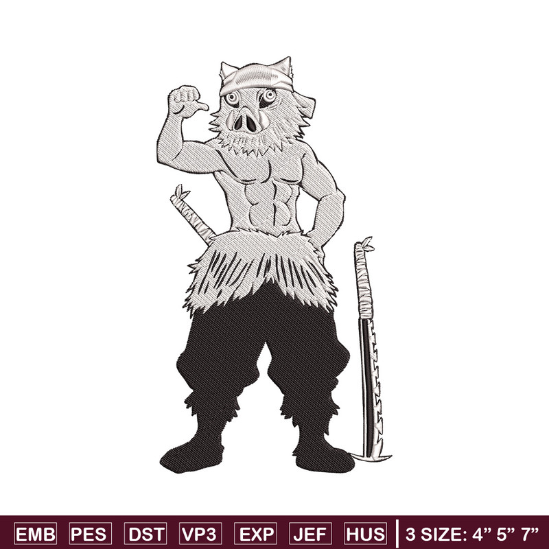 Inosuke Embroidery Design,Demon slayer Embroidery, Embroidery File,Anime Embroidery,Anime shirt,Digital download.jpg