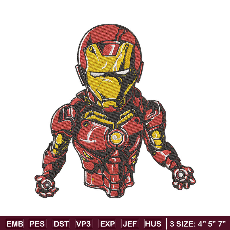 Iron man chibi Embroidery Design, Marvel Embroidery, Embroidery File, Anime Embroidery, Anime shirt, Digital download.jpg