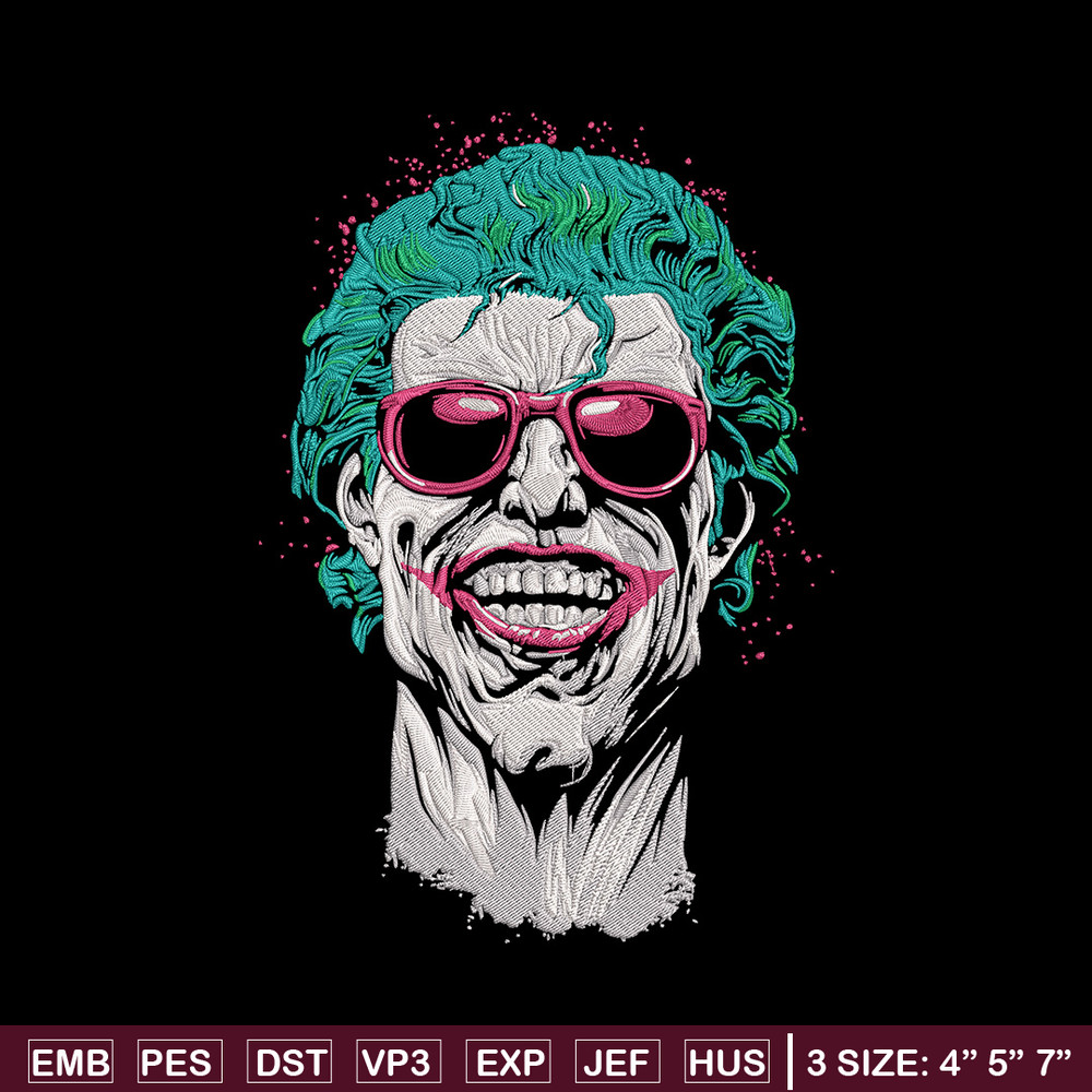 Jocker poster Embroidery Design, DC comics Embroidery, Embroidery File, Anime Embroidery, Anime shirt, Digital download.jpg