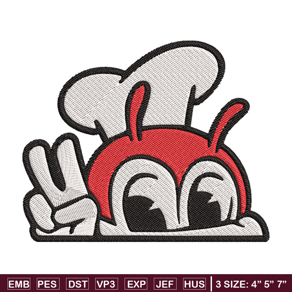 Jollibee Peek Embroidery Design, Logo Embroidery, Embroidery File, Anime Embroidery, Anime shirt, Digital download.jpg