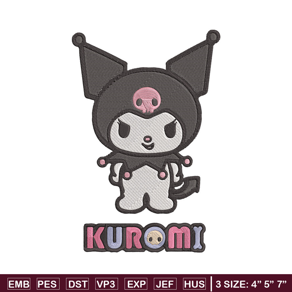 Kuromi logo Embroidery Design, Hello kitty Embroidery, Embroidery File,Anime Embroidery, Anime shirt, Digital download.jpg