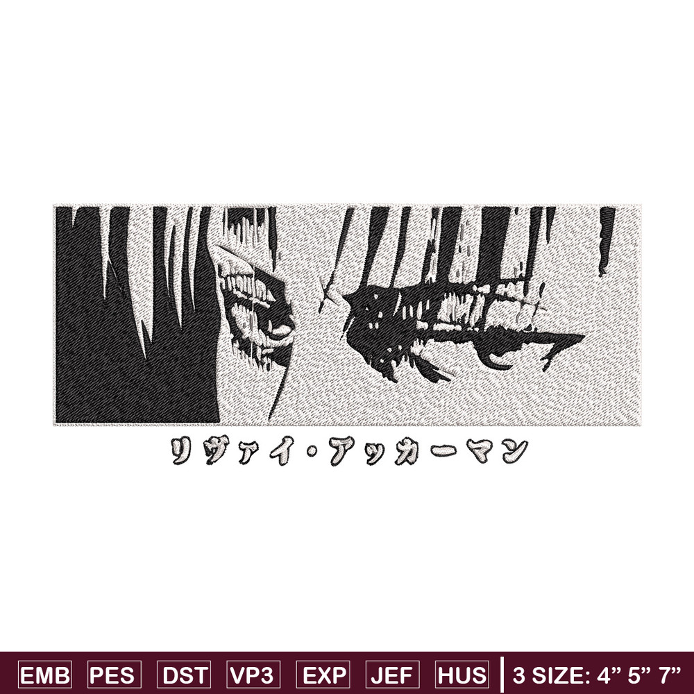 Levi eyes Embroidery Design, Aot Embroidery, Embroidery File, Anime Embroidery, Anime shirt, Digital download.jpg