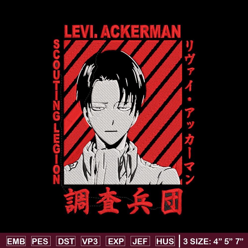 Levi poster Embroidery Design, Aot Embroidery, Embroidery File, Anime Embroidery, Anime shirt,Digital download..jpg