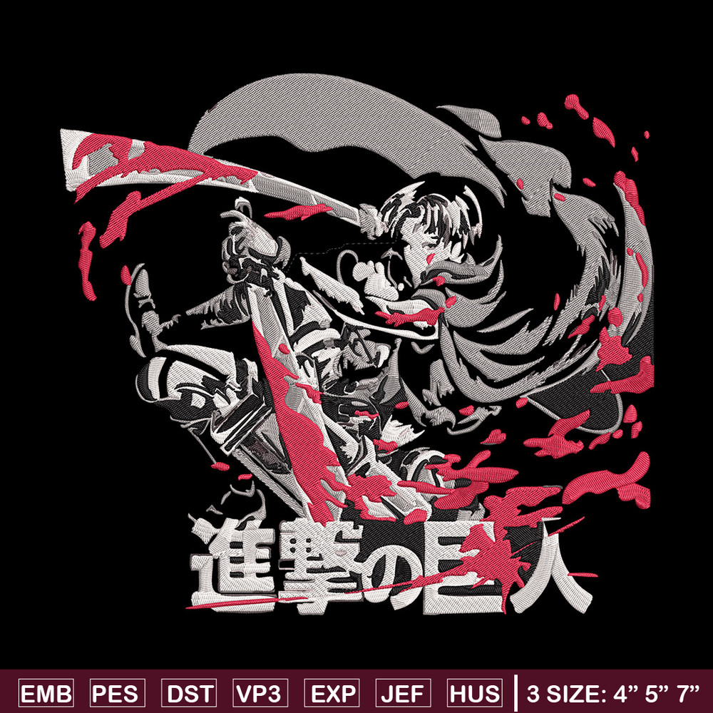 Levi poster Embroidery Design,Aot Embroidery, Embroidery File, Anime Embroidery, Anime shirt, Digital download..jpg