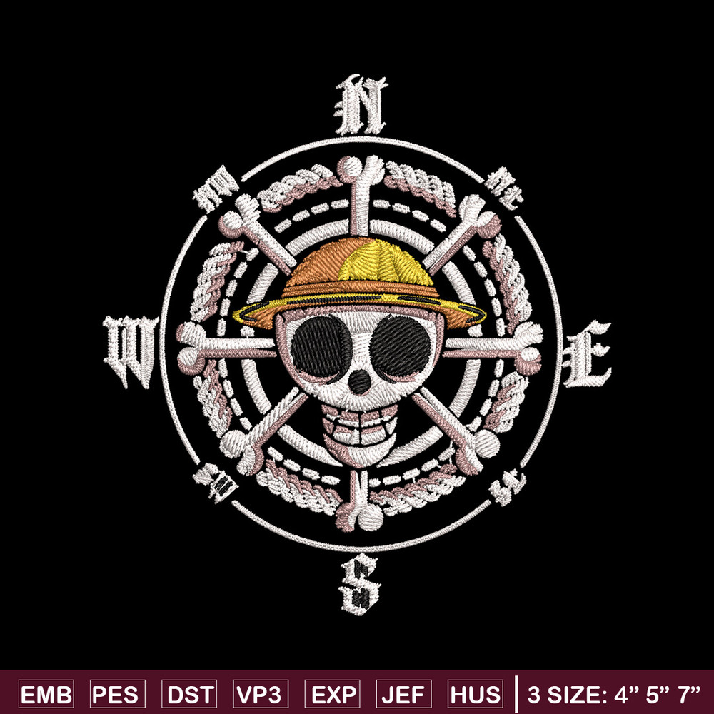 Logo One piece Embroidery Design, One piece Embroidery, Embroidery File, Anime Embroidery, Anime shirt, Digital download.jpg