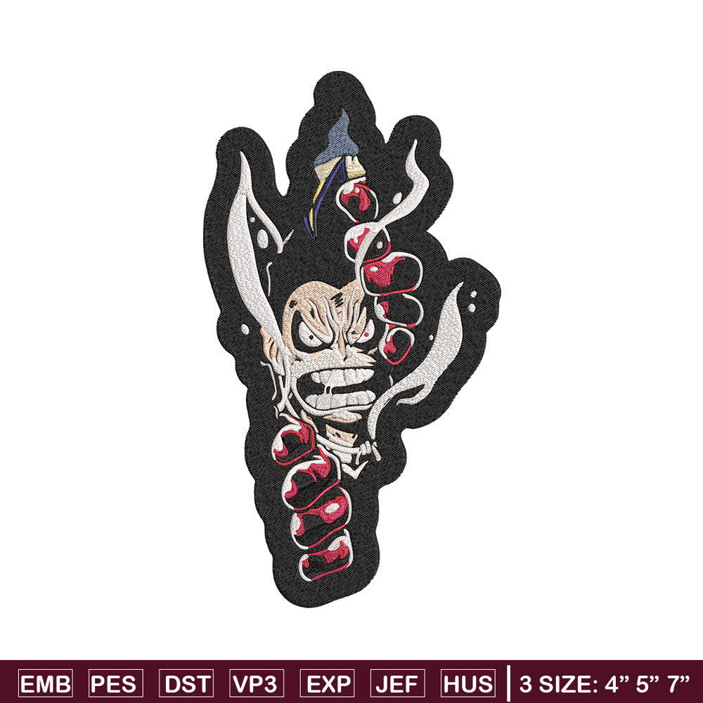 Luffy gear 4 Embroidery Design, One piece Embroidery, Embroidery File, Anime Embroidery, Anime shirt, Digital download.jpg