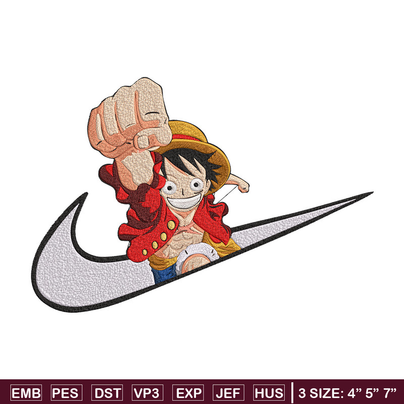 Luffy nike Embroidery Design, One piece Embroidery, Embroidery File, Nike Embroidery, Anime shirt, Digital download..jpg