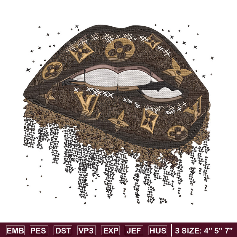 LV lips Embroidery Design, Logo Embroidery, Embroidery File, LV Embroidery, Anime shirt, Digital download.jpg