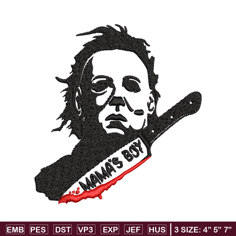 Mama's Boy Embroidery design, Michael Myers Embroidery, Embroidery File, Halloween design, Digital download..jpg