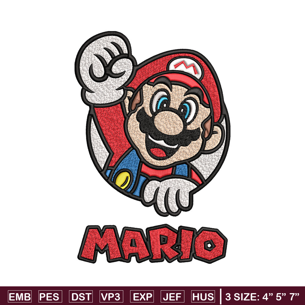 Mario Embroidery design, The Super Mario Bros Embroidery, Embroidery File, logo design, logo shirt, Digital download..jpg