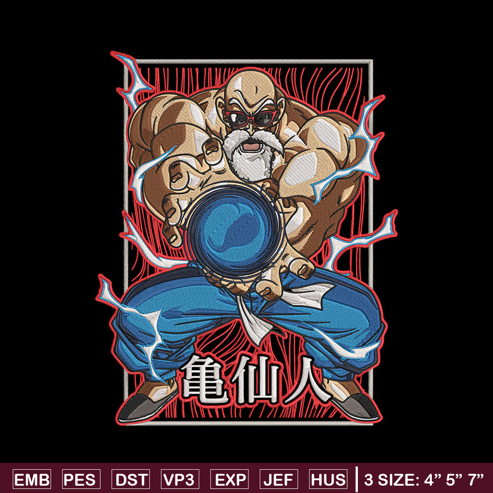 Master Roshi Embroidery Design, Dragonball Embroidery, Embroidery File, Anime Embroidery, Anime shirt, Digital download.jpg